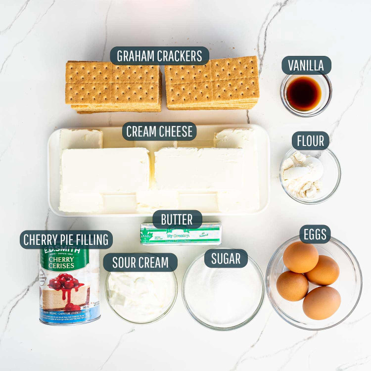 ingredients needed to make cheesecake.