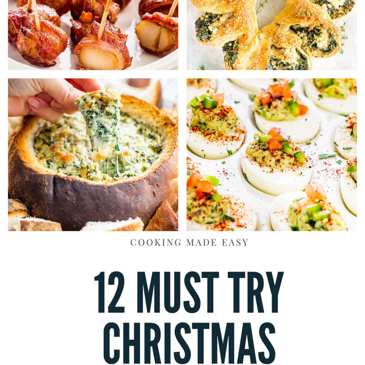 collage for christmas appetizers.