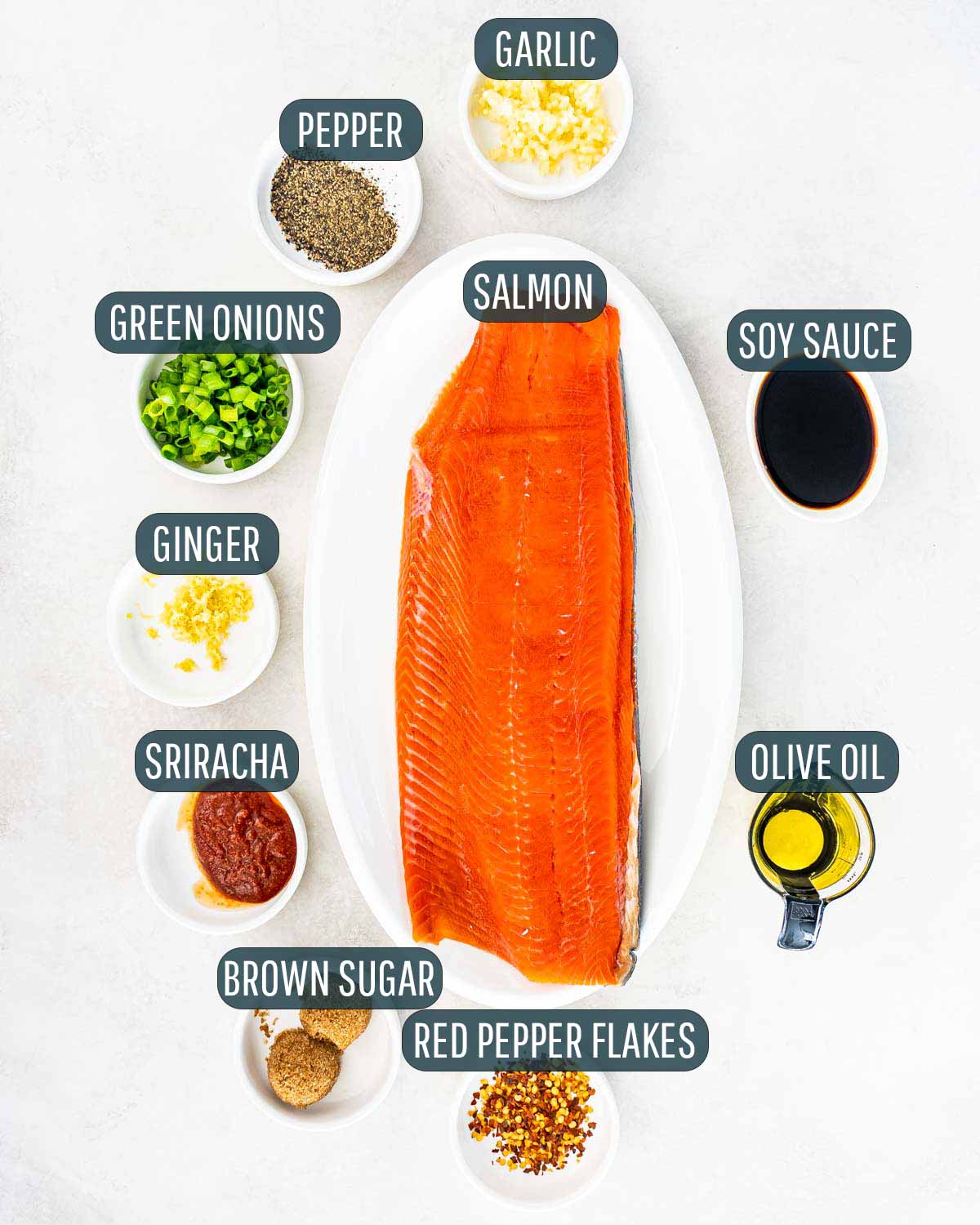 ingredients needed to make firecracker salmon.