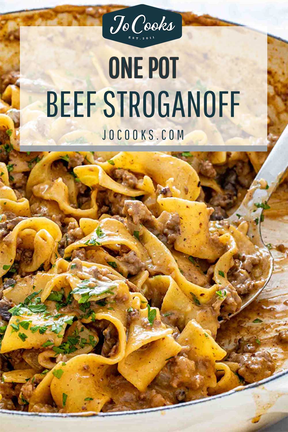pin for one pot beef stroganoff.