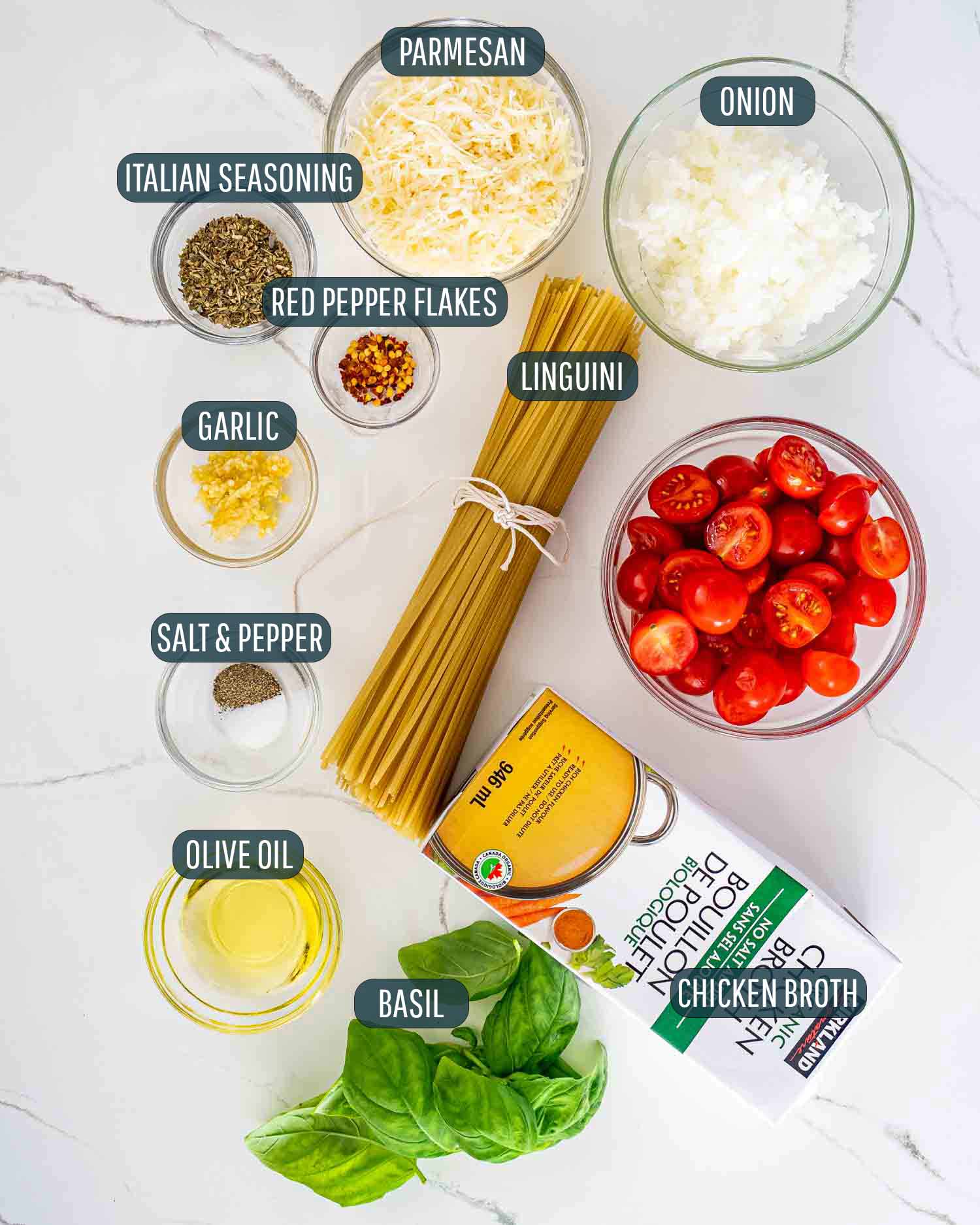 ingredients needed to make one pot pasta.